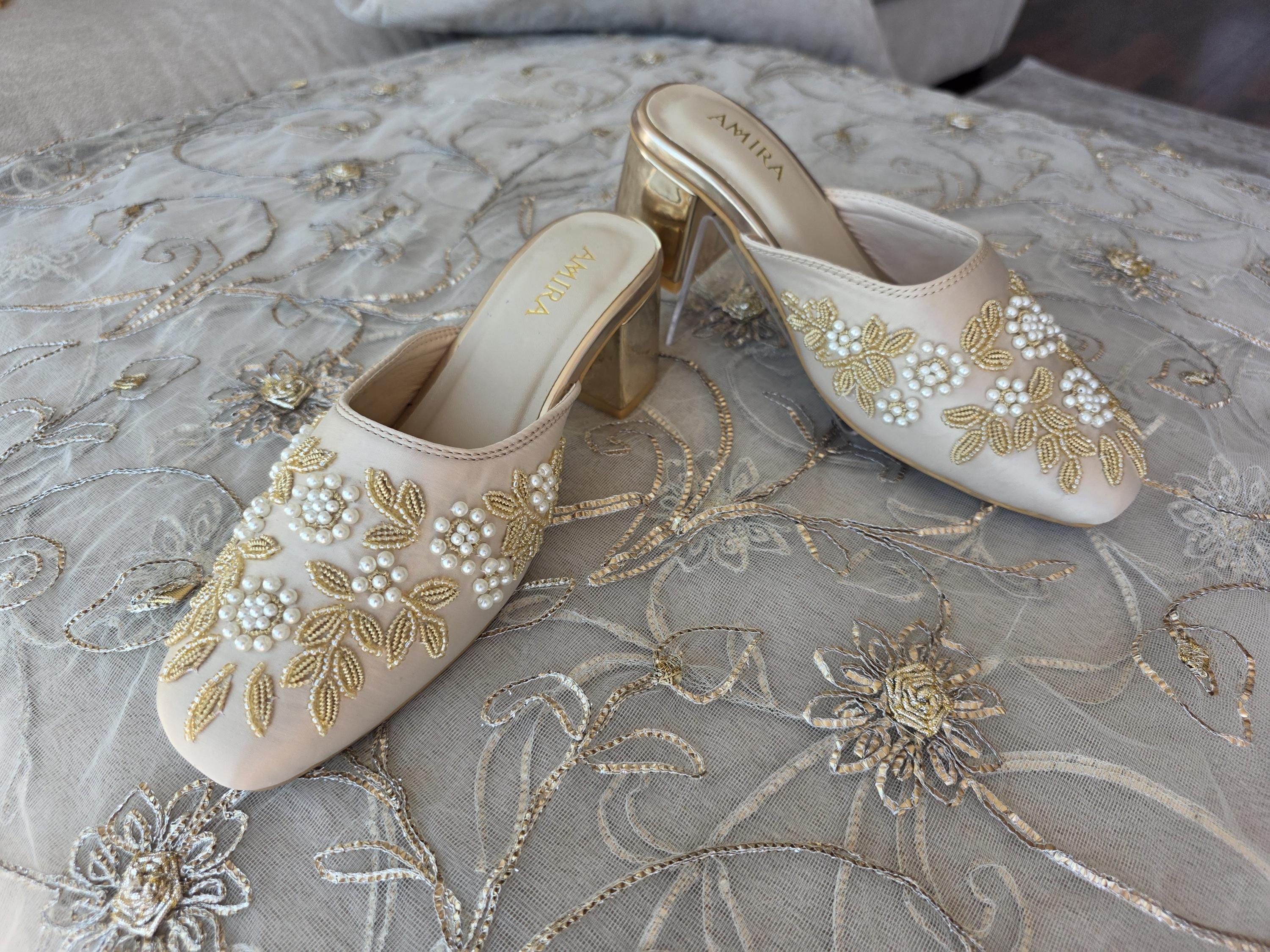 Gold and Ivory Bridal Shoes - Etsy