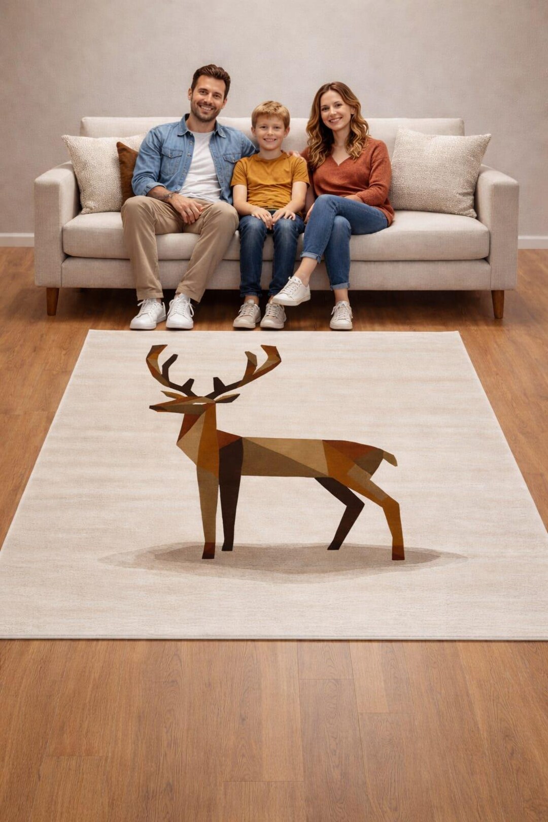 Hand Tufted Deer Rug | Minimalist Animal Design Carpet |living Room Rug ...