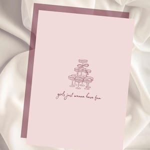 Girls Night Dinner Party Invitation, Pink Canva Template (Digital Download) image 2