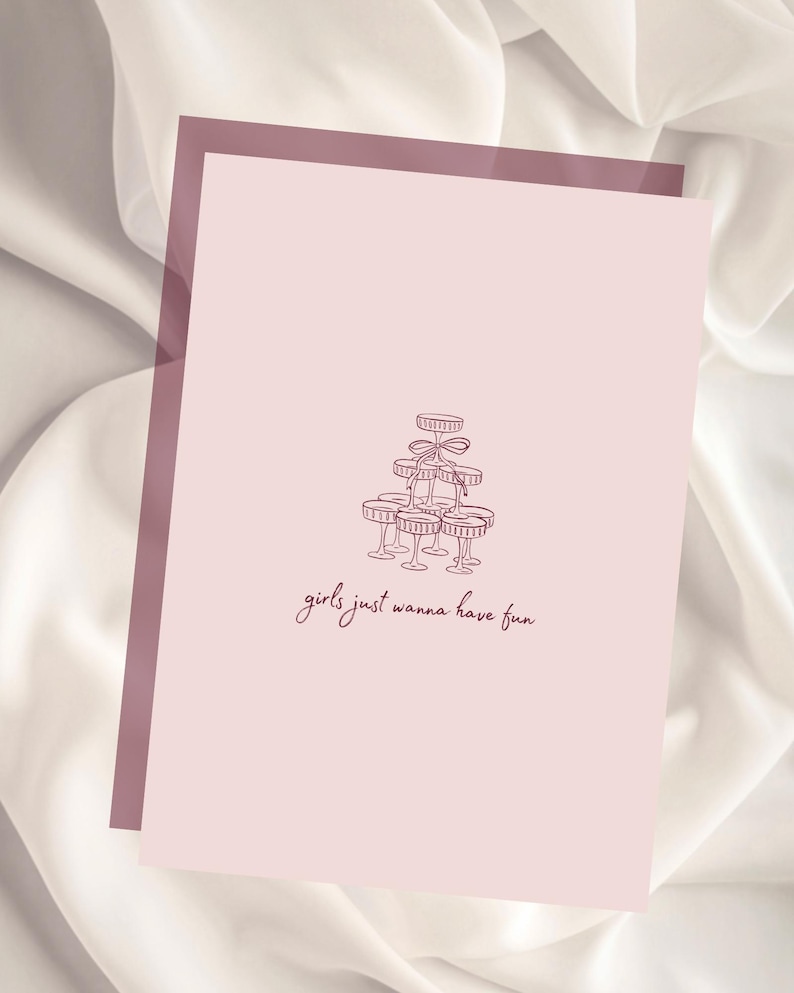 Girls Night Dinner Party Invitation, Pink Canva Template (Digital Download) image 2