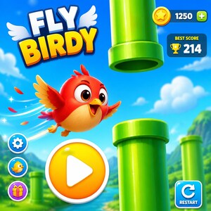 Flappy Bird Style Game Source Code | Unity Mobile Game Template (Digital Download)