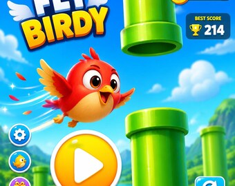 Flappy Bird Style Game Source Code | Unity Mobile Game Template (Digital Download)