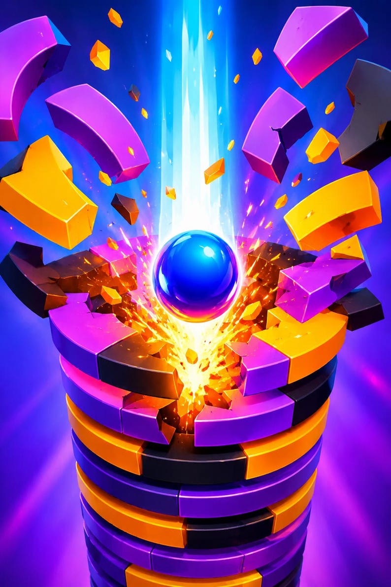 Unity Stack Ball Game Source Code | Hyper Casual Mobile Game Template (Digital Download) image 1