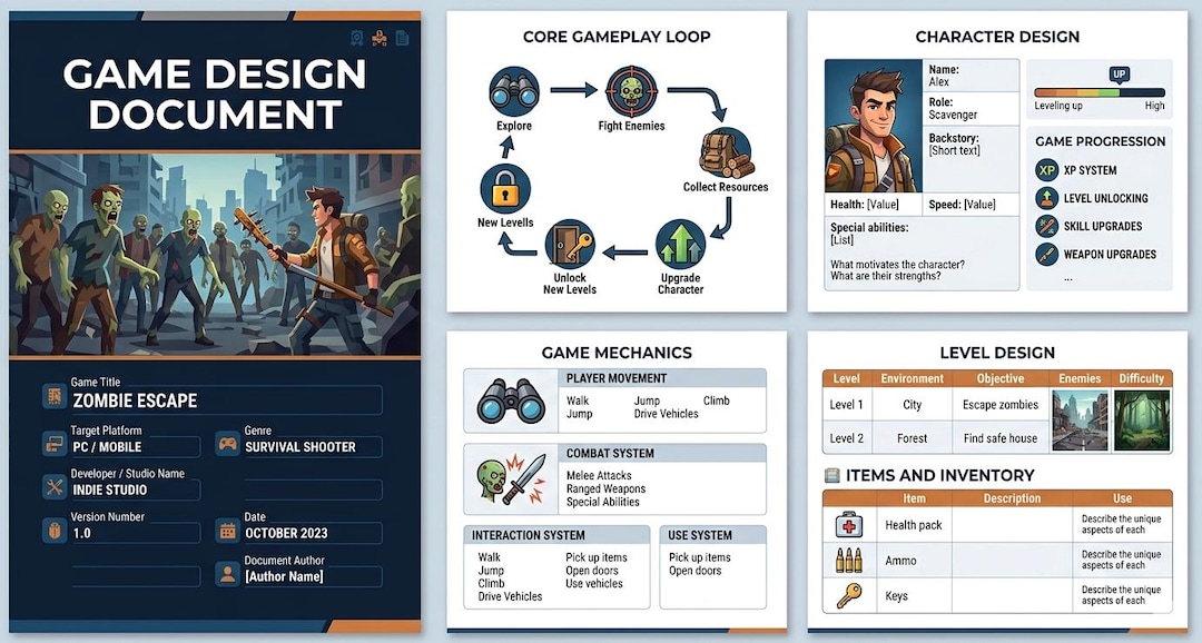 Game Design Document Template - Etsy Canada