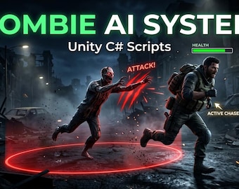 Unity Zombie AI System | FPS Enemy Script | Shooting + Health + NavMesh | Complete Unity C# Project