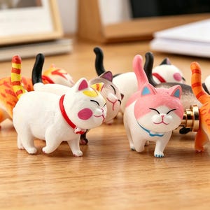 Mystery 3D Cat Cabinet Knobs, 1-15 Pcs Random Set, No Duplicates, Rotating Head Kitty Drawer Pulls, Nursery Furniture Decor, Cat Lover Gift