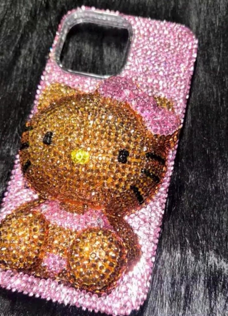 Funda para iPhone con Hello Kitty y diamantes de imitación 3D: imagen 2