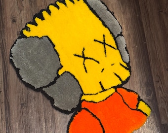 KAWS Bart Rug: Handmade Simpsons Streetwear Carpet Home Decor