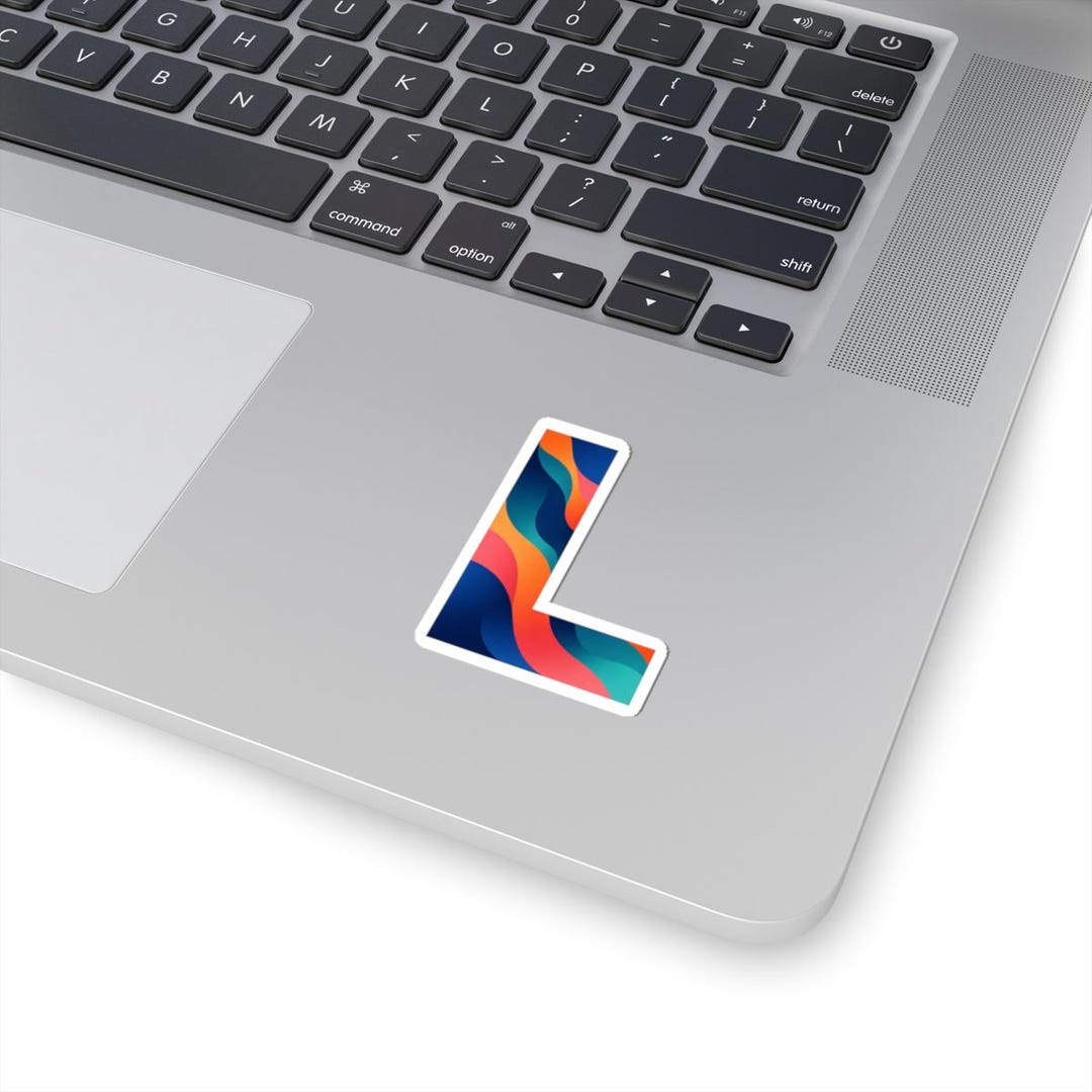 L Shape Sticker Vector Abstract Wave Letter L Sticker | Kiss-cut Sticker - Etsy