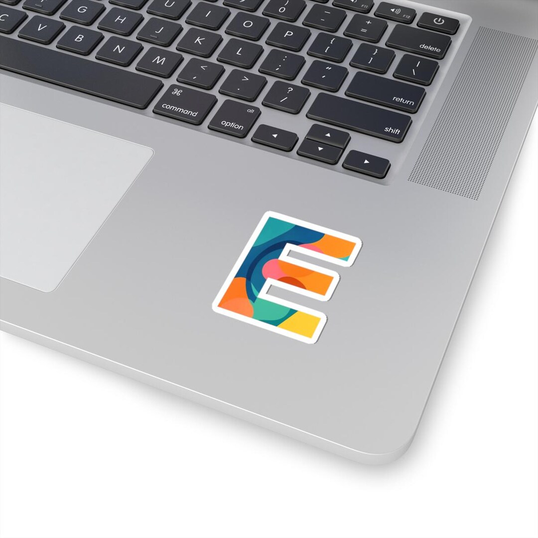 Colorful Abstract Letter E Sticker | Kiss-cut Sticker, Monogram Decal ...