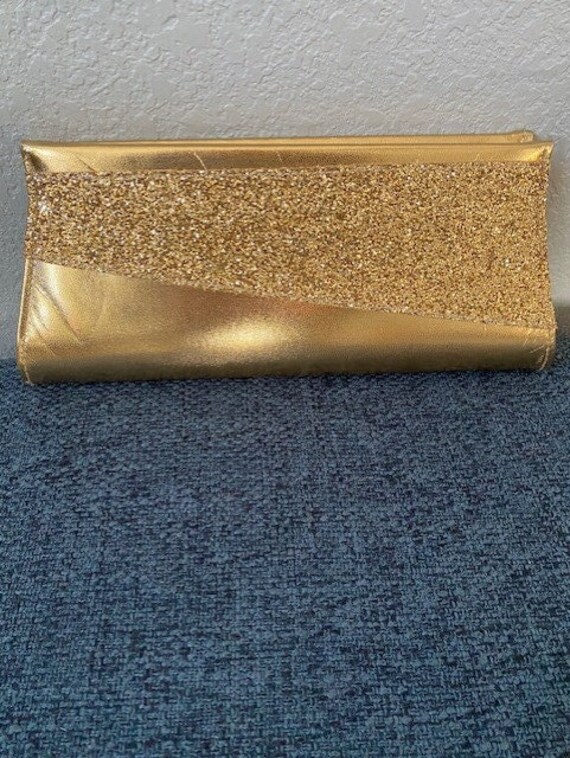 Vintage 70s Disco Shiny GOLD Glitter Sequin Clutch