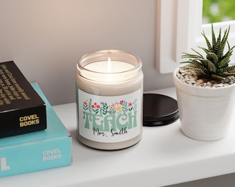 Vela personalizada para professor, presente personalizado de agradecimento ao professor, presente de fim de ano para professor, decoração de vela para professor de pré-escola, recém-formado