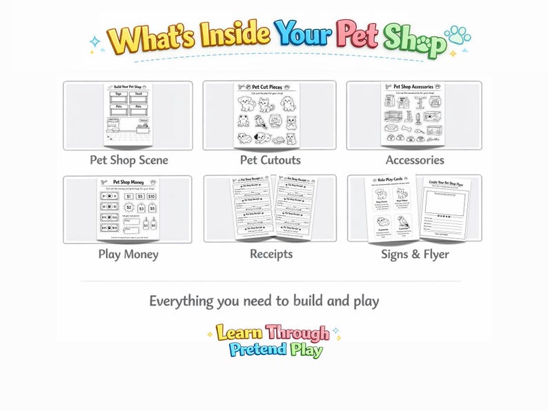 Build a Pet Shop Printable Kit | Pretend Play Activity for Kids ...