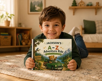 Livro de Aventuras do Alfabeto Personalizado, História do Alfabeto com Nome Personalizado para Crianças, Educação Infantil e Professores, Presente para Sala de Aula, Presente para Recém-Nascido, Presente de Aniversário