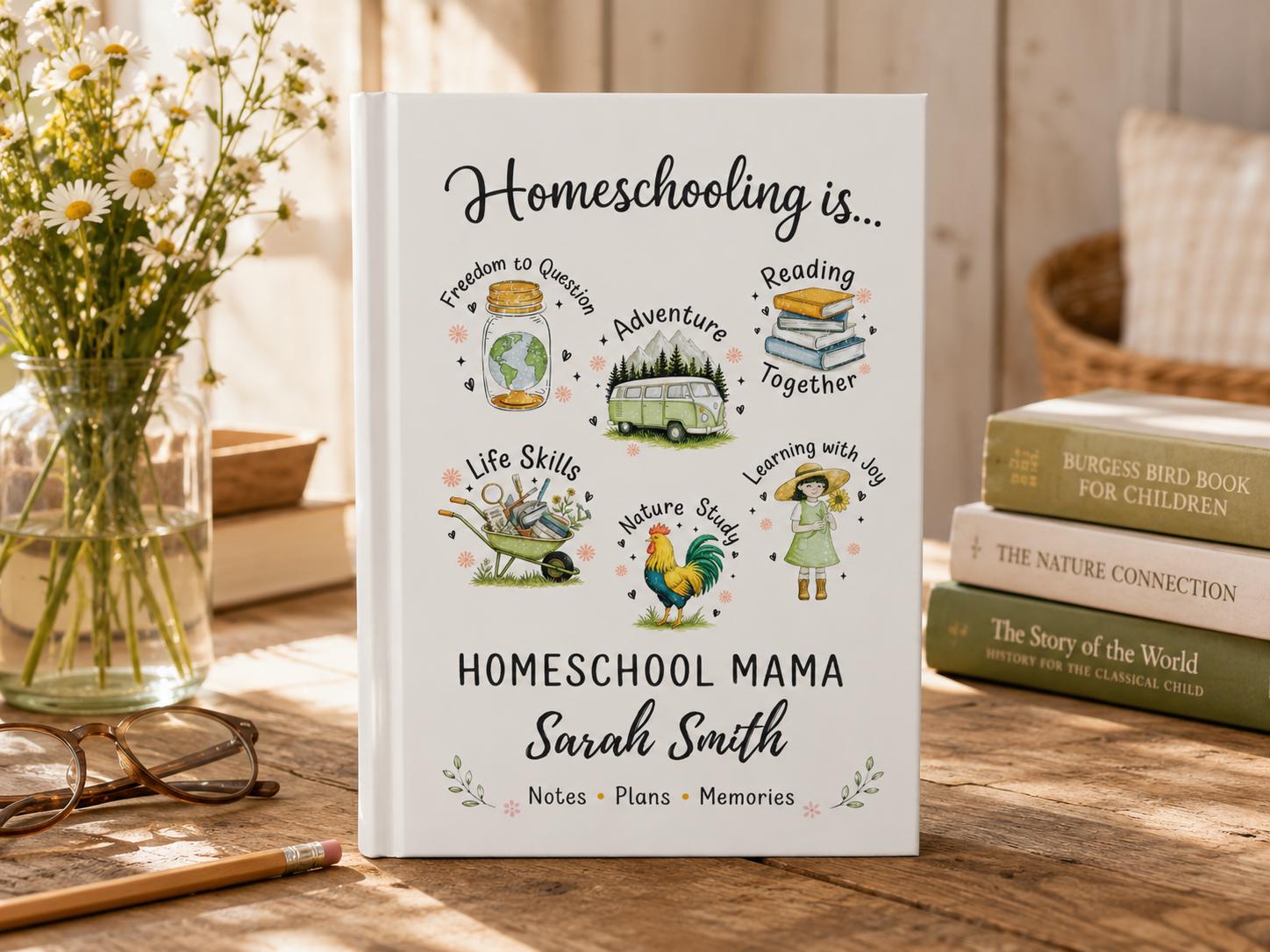 Personalized Homeschool Planner Notebook, Homeschool Mama Journal, Custom Name Lesson Planning Notes, Homeschool Mom Gift, Back to School