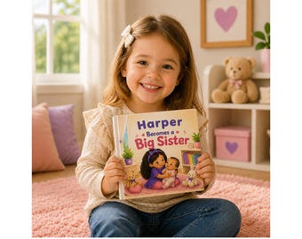 Personalized Book for Big Sister, Big Sister To Be Gift, Book For New Sibling, Custom Name Hardcover Storybook, New Baby Gift, Keepsake Book