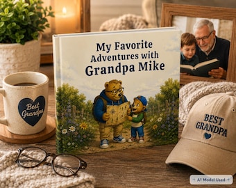 Personalized Grandpa Story Book, Grandpa and Me Custom Keepsake Gift from Grandchild, Father’s Day or Grandpa Birthday Gift