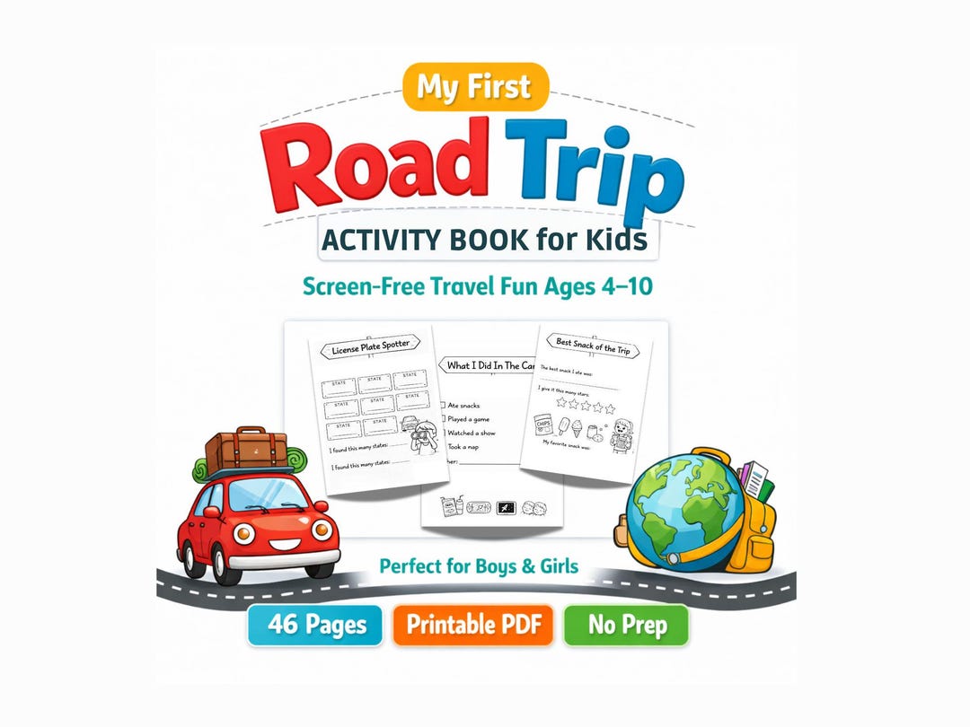 My First Road Trip Activity Book for Kids | Travel Games, Car ...