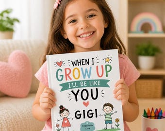 Livro personalizado para preencher com espaços em branco para papai, mamãe, vovô e vovó: "Quando eu crescer, serei como vocês", livro de memórias infantil, presente de uma criança para guardar como lembrança.