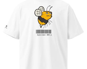 T-shirt oversize in cotone biologico: streetwear con grafica a tema ape.