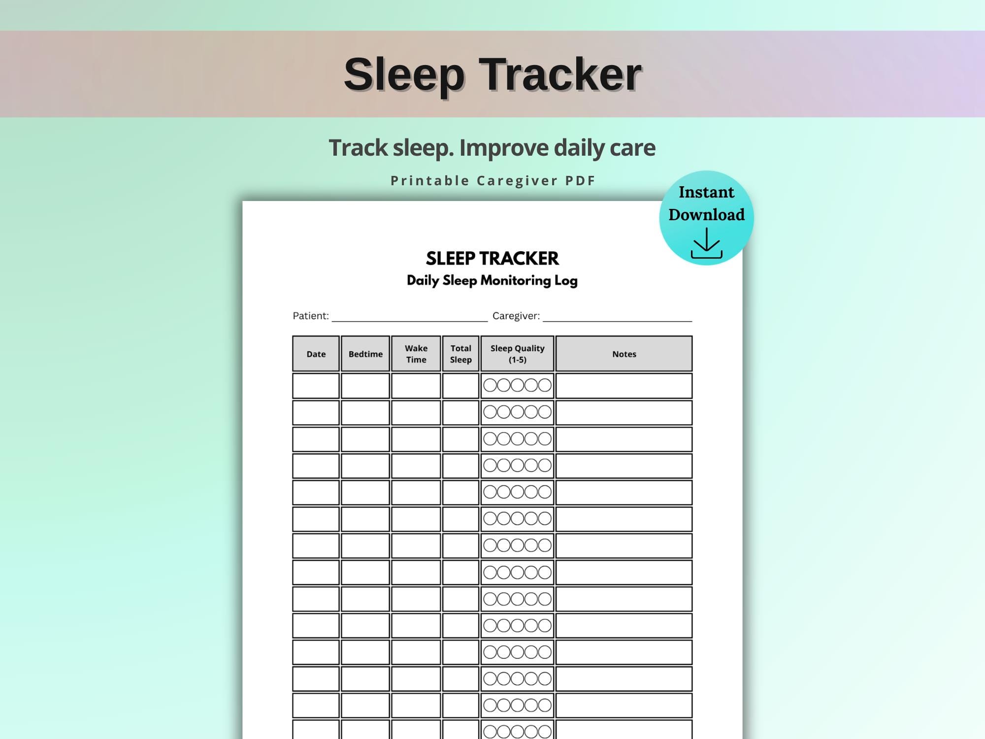 Sleep Tracker Printable, Daily Sleep Log, Night Routine Tracker, Sleep ...