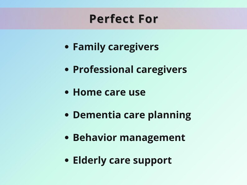 Dementia Care Strategy Sheet Printable, Caregiver Planner PDF, Behavior ...