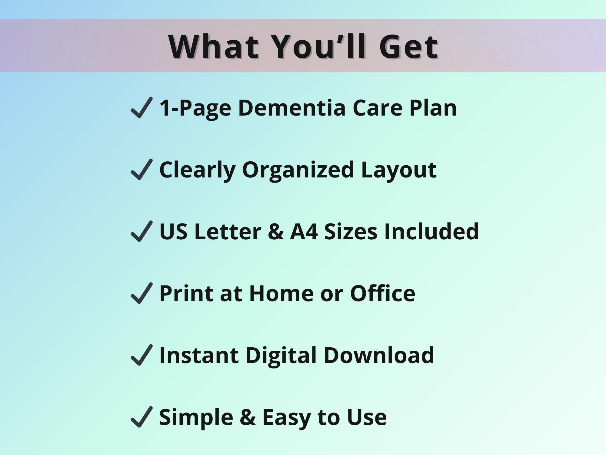 Dementia Care Plan Printable, Alzheimer Daily Care Planner, Caregiver ...