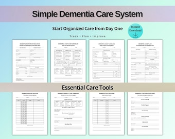 Dementia Care Planner Printable, Caregiver Binder Kit, Daily Care Log, Checklist, Mood Tracker, Patient Info Sheet, Alzheimer Care Plan PDF