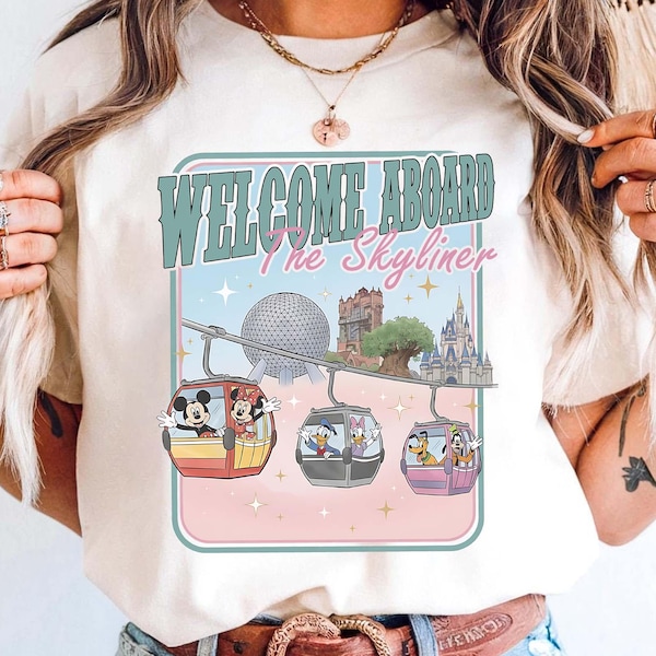 Mickey And Friends Disney Skyliner PNG, Walt Disney World PNG, See The World From Above, Disney Matching Trip 2026 Digital download