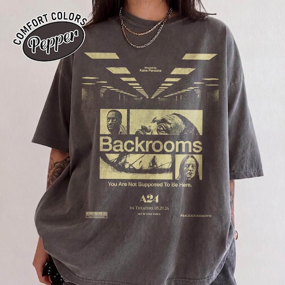 Retro Backrooms Movie Comfort Colors® Shirt, Unisex Horror Film Graphic Tee, Gifts for Her and Him