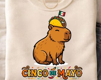 Cinco de Mayo Capybara PNG, Funny Cute celebration Design , Viva La Fiesta Mexican Party Shirt Graphic, Summer Holiday Animal Lover Gift