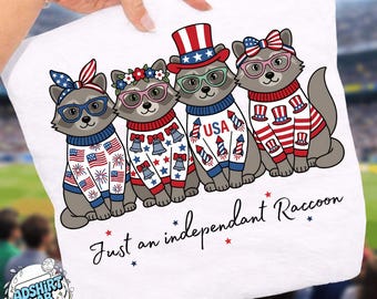 America 250 Anniversary Raccoon PNG, Patriotic Raccoon 4th of July PNG, USA 250th Anniversary Clipart, 1776-2026 Retro Raccoon Sublimation