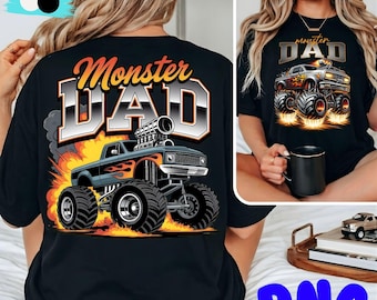 Monster Dad Trucks Are My Jam PNG Monster Truck Boy Shirt Design Kids Truck Sublimation PNG Boy Easter Png Fathers day gift Digital Download