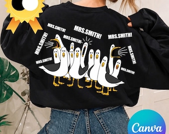 Custom Seagulls Teacher PNG SVG: Funny Teacher PNG Teacher Appreciation Gift Funny Personalized Teacher Nemo Birds Baseball Coach Seagulls