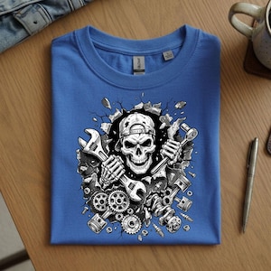 I Fix Shit Funny Dad PNG SVG Bundle Sarcastic Skeleton Man design Mechanic Wrench Handyman Dad Fathers Day Gift Mechanical Engineer T-Shirt image 9