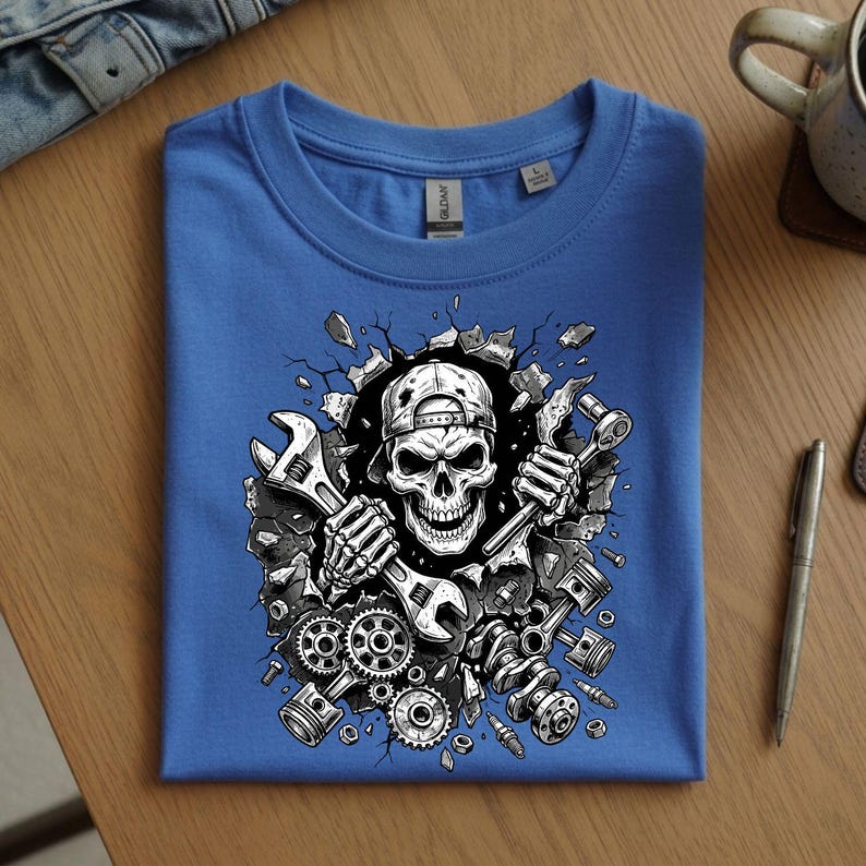 I Fix Shit Funny Dad PNG SVG Bundle Sarcastic Skeleton Man design Mechanic Wrench Handyman Dad Fathers Day Gift Mechanical Engineer T-Shirt image 9