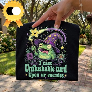 I Cast Unflushable Turd Upon Ur Enemies PNG: Funny Wizard Frog Meme Sarcastic Humor png Magic Spell Clipart (Digital Download)