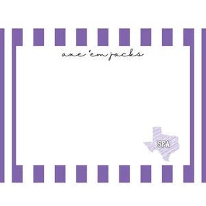 Axe 'em Jacks パープル＆ホワイトストライプ ステーショナリー、SFA