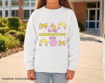 Camiseta de jardín de infancia para niña, camiseta "En mi época de jardín de infancia", camiseta de regreso a clases, camiseta juvenil, sudadera para niños, sudadera con capucha juvenil, regalo para el primer día de clases