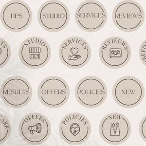 Instagram Highlight Covers Editable Canva Template Beauty Business Nail Tech Lash Tech Social Media Icons IG Story Highlights Branding image 3