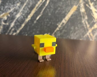 Minecraft Baby Chicken Keychain | Cute Baby Chick Keyring | Gamer gift | Minecraft inspired Charm | Backpack accessory