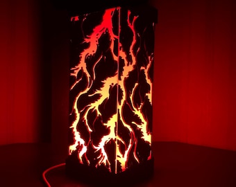 Flame LED Desk Lamp - Gamer Room Decor - Night Lamp - Aesthetic LED Light - Fire Effect Lamp