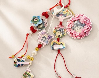 Totoro Keychain Charm | Handmade Anime Bag Charm | Studio Ghibli Inspired Purse Charm | One of a Kind Kawaii Accessory