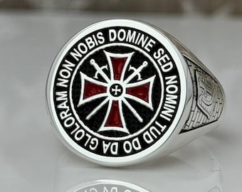 925 Sterlin Silver Templar Cross Ring for Men – Christian Signet Ring in Silver