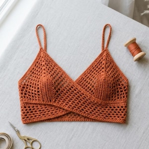 Boho Häkelbralette Muster PDF | Netz-Crop Top Häkelanleitung | Festival Bralette Anleitung | Anfänger Häkeltop | Sofort Download