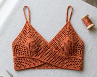 Boho Crochet Bralette Pattern PDF | Mesh Crop Top Crochet Pattern | Festival Bralette Tutorial | Beginner Crochet Top | Instant Download