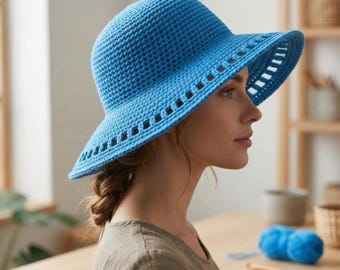 Vintage Italian Crochet Paper Straw Hat by Filippo Catarzi  display picture 1