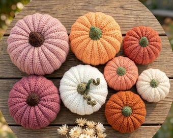 Crochet Pumpkin Pattern PDF, Amigurumi 3 Sizes, Fall Halloween Decor (Instant Download)