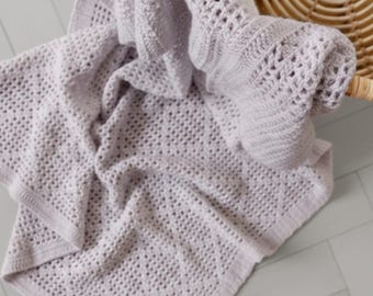 Filet Crochet Baby Blanket | Lightweight Summer Baby Blanket (PDF Pattern)