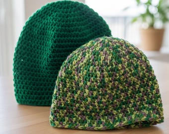 Modèle de bonnet au crochet pour débutant | Bonnet simple demi-double crochet (téléchargement PDF)